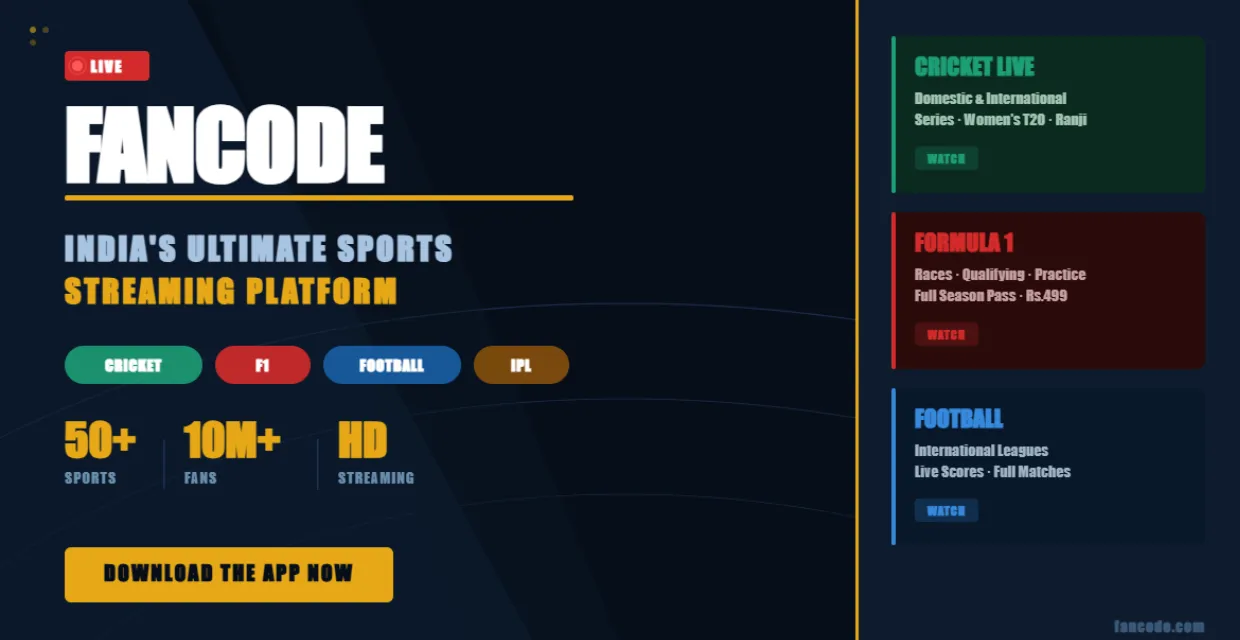 FanCode 2025: Your Ultimate Guide to Live Sports, F1 & Cricket